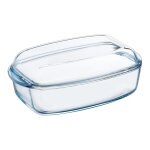Cocotte rectangulaire 37 x 22 cm transparent en verre