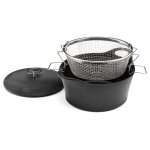 Cocotte ronde 24 cm avec panier cuisson pour friture eau