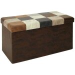 Coffre banc pliable en polyurthane patchwork