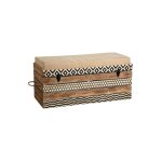 Coffre banc zigzag en manguier et coton Coffre banc zigzag en manguier et coton