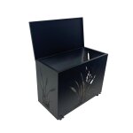 Coffre  bches sur roulettes acier peint noir 50x40cm