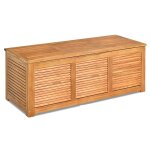 Coffre de jardin extrieur en bois d'acacia naturel 120x45x45cm