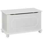 Coffre  jouets bois massif vernis blanc
