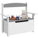 Coffre � jouets pour enfants 2 en 1 avec v�rin pneumatique gris