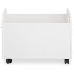 Coffre  jouets sur roulettes en bois massif, blanc