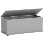 Coffre de rangement couvercle rabattable panneaux de particules gris Coffre de rangement couvercle rabattable panneaux de particules gris