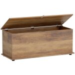Coffre de rangement couvercle rabattable panneaux de particules marron Coffre de rangement couvercle rabattable panneaux de particules marron