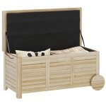 Coffre de rangement extérieur avec bâche imperméable en bois naturel Coffre de rangement extérieur avec bâche imperméable en bois naturel