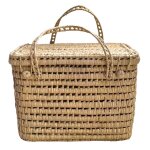 Coffre de rangement feuille de palmier osier naturel 30 x 30 Coffre de rangement feuille de palmier osier naturel 30 x 30