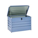 Coffre de rangement mtal 100 cm 62 cm bleu
