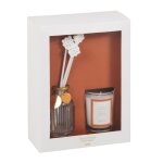 Coffret 1 bougie parfumée en verre et diffuseur de parfum fleur d'oranger 100ml Coffret 1 bougie parfumée en verre et diffuseur de parfum fleur d'oranger 100ml