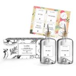 Coffret de 2 bouteilles en verre 50cl avec verseurs et étiquettes Coffret de 2 bouteilles en verre 50cl avec verseurs et étiquettes