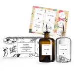 Coffret de 2 bouteilles en verre 50cl avec verseurs et tiquettes