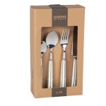 Coffret 24 couverts en inox et cramique blanche et verte