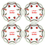 Coffret de 4 assiettes  dessert 21 cm multicolores en porcelaine