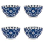 Coffret de 4 bols cors 14 cm bleues en grs