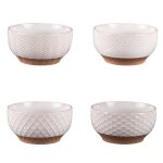 Coffret de 4 coupelles 12 cm beiges en porcelaine Coffret de 4 coupelles 12 cm beiges en porcelaine