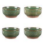 Coffret de 4 coupelles 12 cm verts en porcelaine