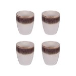 Coffret de 4 gobelets 16 cl marrons en porcelaine
