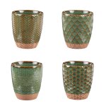 Coffret de 4 gobelets 20 cl verts en porcelaine