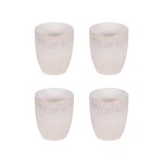 Coffret de 4 gobelets beiges en porcelaine