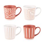 Coffret de 4 mugs 34 cl multicolores en gr�s
