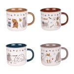 Coffret de 4 mugs 35 cl multicolores en porcelaine Coffret de 4 mugs 35 cl multicolores en porcelaine