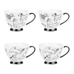 Coffret de 4 tasses 20 cl multicolores en porcelaine