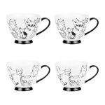 Coffret de 4 tasses 20 cl multicolores en porcelaine