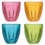Coffret de 4 verres � eau 4 couleurs