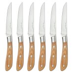 Coffret 6 couteaux steak bois de pakka