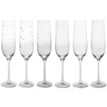 Coffret de 6 fl�tes � champagne 19 cl transparents en cristallin