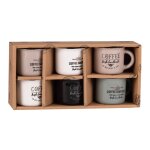 Coffret 6 tasses  caf en cramique imprime