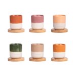 Coffret de 6 tasses 6 cm multicolores en porcelaine