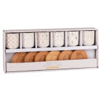 Coffret 6 tasses et soucoupes en porcelaine