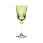 Coffret de 6 verres  pied 28 cl verts en cristallin