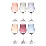 Coffret de 6 verres à pied 35 cl multicolores en cristallin Coffret de 6 verres à pied 35 cl multicolores en cristallin
