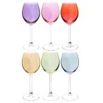 Coffret 6 verres à pied en verre multicolore colorama Coffret 6 verres à pied en verre multicolore colorama