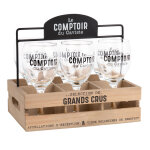Coffret 6 verres et support coloris noir et naturel