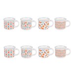Coffret de 8 tasses 11 cl multicolores en porcelaine
