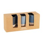 Coffret bougies lumignons parfumées (x3) en céramique bleue Coffret bougies lumignons parfumées (x3) en céramique bleue