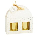 Coffret cadeau bougie parfumée en verre doré (x2) Coffret cadeau bougie parfumée en verre doré (x2)