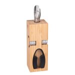 Coffret dgustation de vin en bambou et acier
