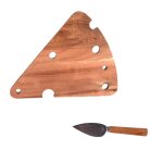 Coffret  fromage 2 pices ( plateau + couteau ) marrons en bois