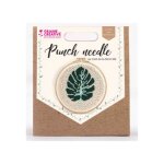 Coffret punch needle feuille tropicale d20cm