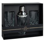 Coffret shaker et gobelets (x2) en verre taill