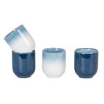 Coffret tasses (x4) en cramique bleue et blanche