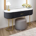 Coiffeuse 1 tiroir velours noir