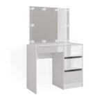 Coiffeuse avec clairage led, blanc 90 x 75cm