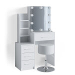 Coiffeuse avec éclairage led et tabouret, blanc 80 x 131. 6cm Coiffeuse avec éclairage led et tabouret, blanc 80 x 131. 6cm